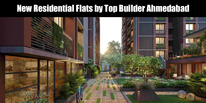 New residential flats by top builder Ahmedabad Kautilya Group 3BHK luxurious apartment exterior.