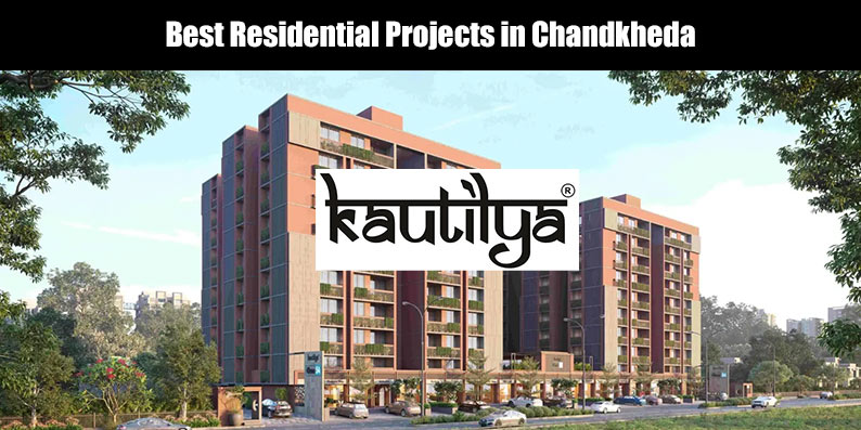 Modern 3BHK residential project in Chandkheda Ahmedabad featuring landscaped gardens and high-rise architecture.