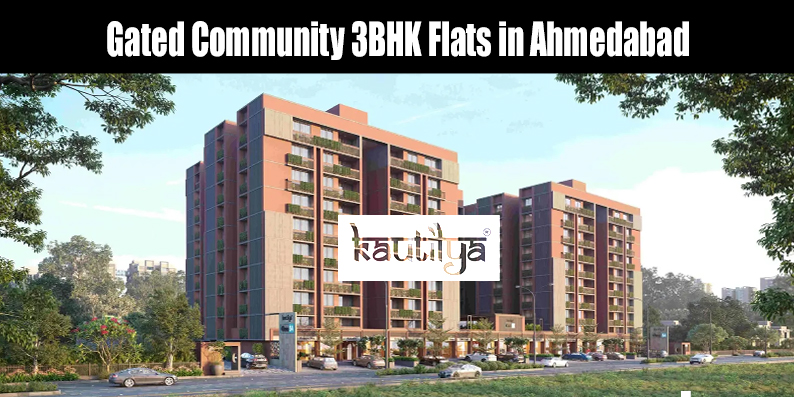 Modern gated community 3BHK flats building in Ahmedabad by Kautilya Developers
