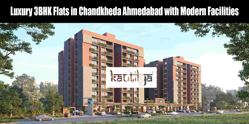 Luxury 3BHK flat living room interior by Kautilya Group in Chandkheda Ahmedabad