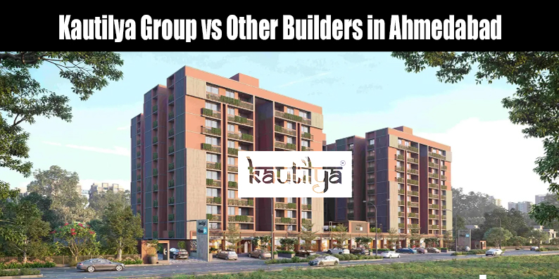 Modern 3 BHK apartment living room showcasing space-optimized architectural layout in Kautilya Group project Ahmedabad