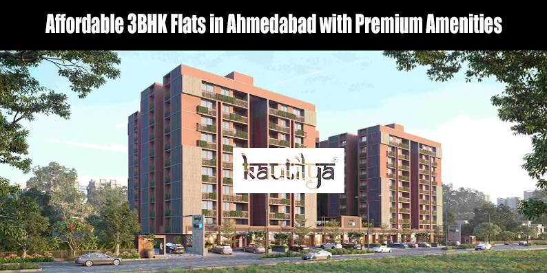 Affordable 3BHK flat living room with modern amenities in Chandkheda Ahmedabad by Kautilya Developers